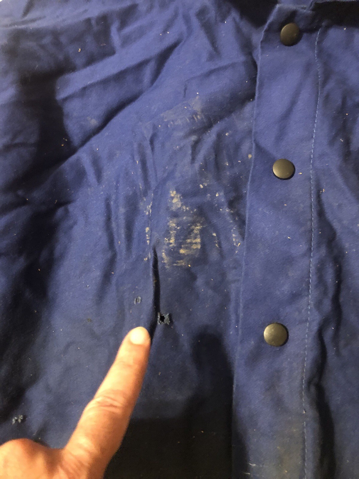 Weldas Distress Welding Jacket Size XXXXL 4XL Blue Tan Leather Sleeve Protective