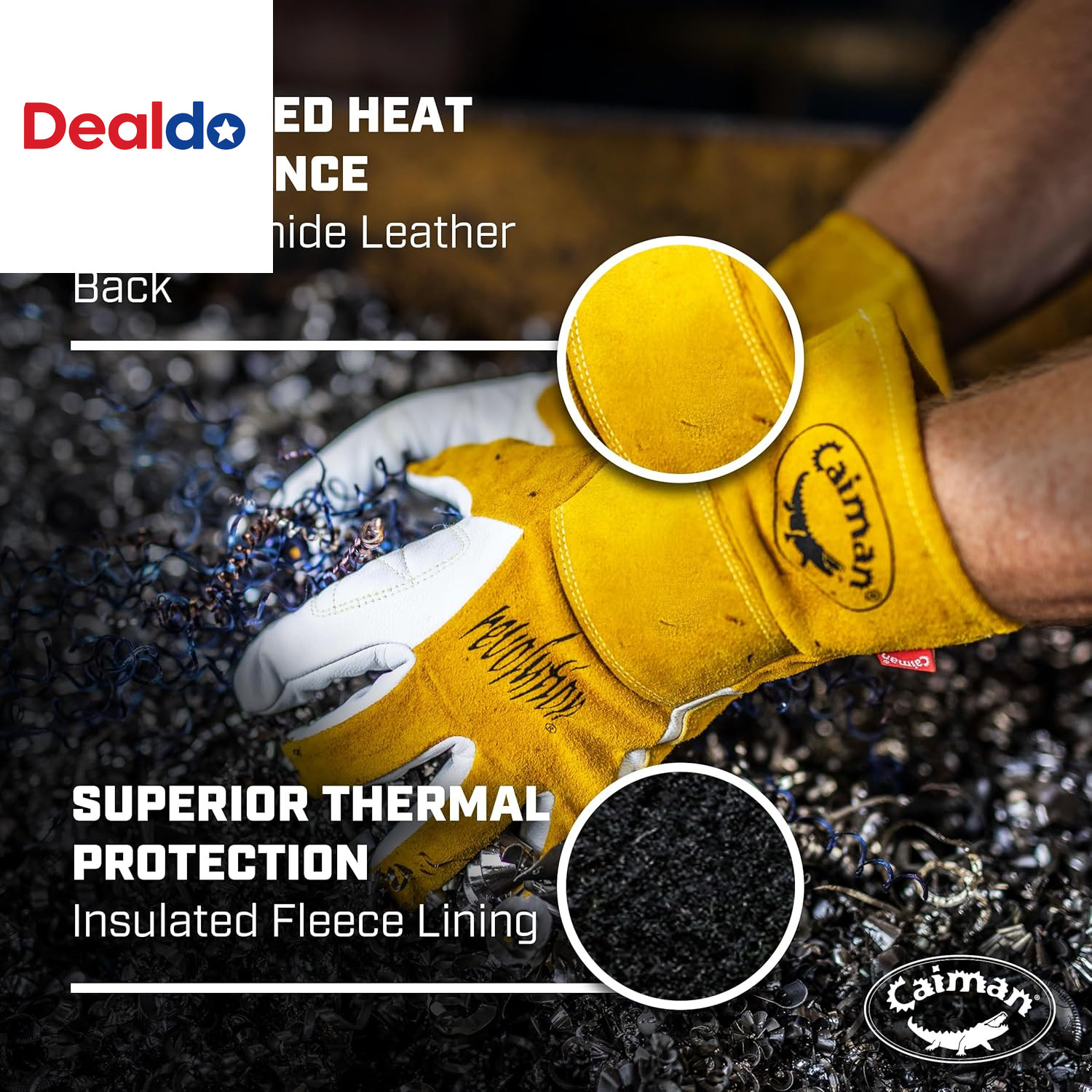 Premium Goat Grain Tig/Multi-Task Welding Gloves, Split Cowhide Back, 4-Inch Ext