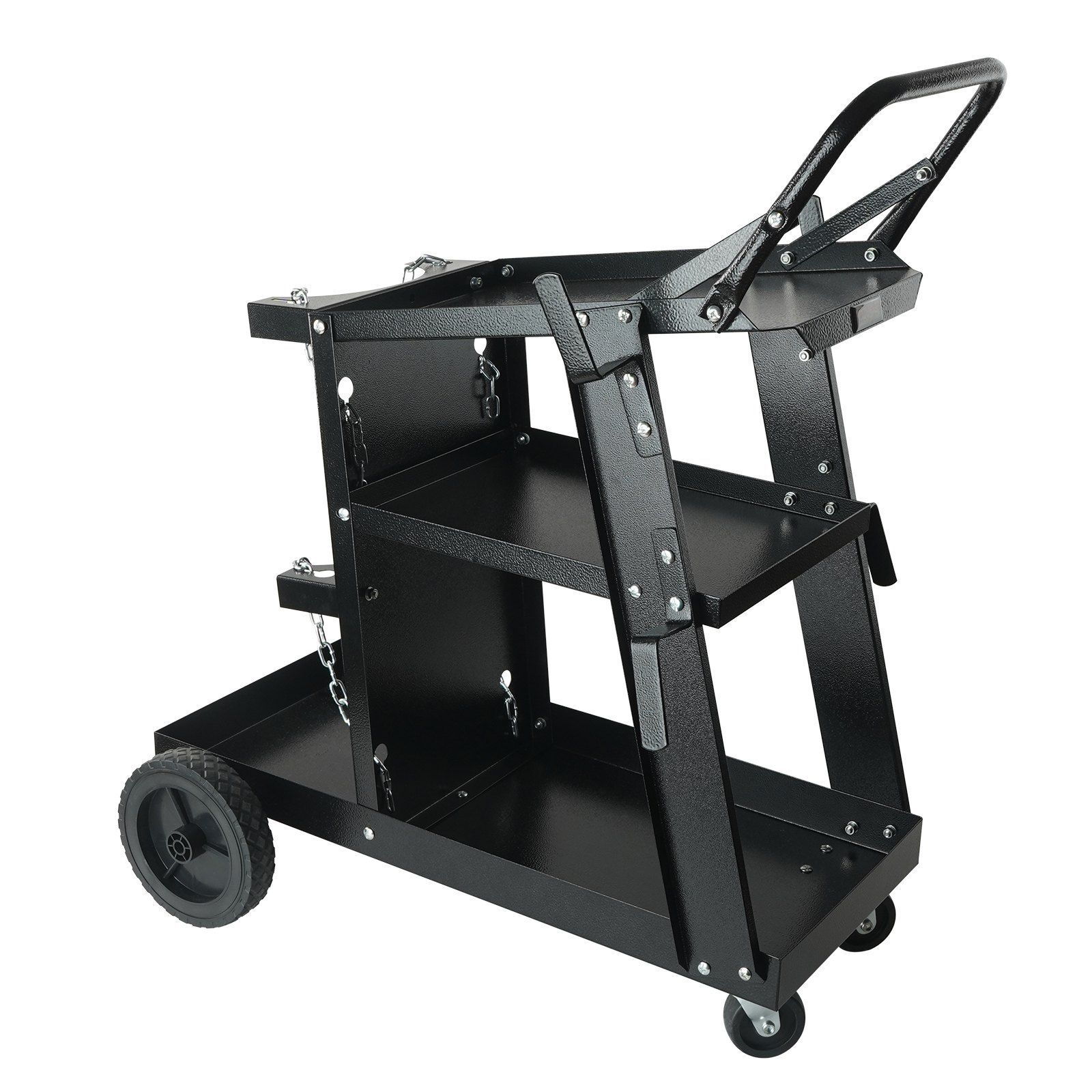 3-Tier Welder Cart Heavy Duty with 400 Lbs Weight Capacity 360° Swivel Wheels
