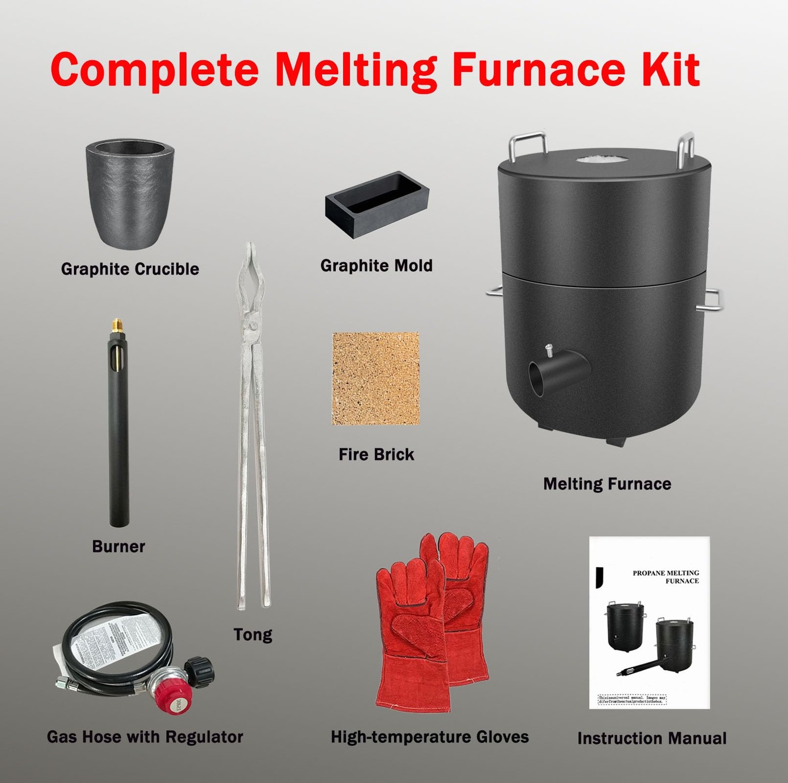 HOTFORG Metal Melting Furnace Kit,12KG Propane Upgraded N12B