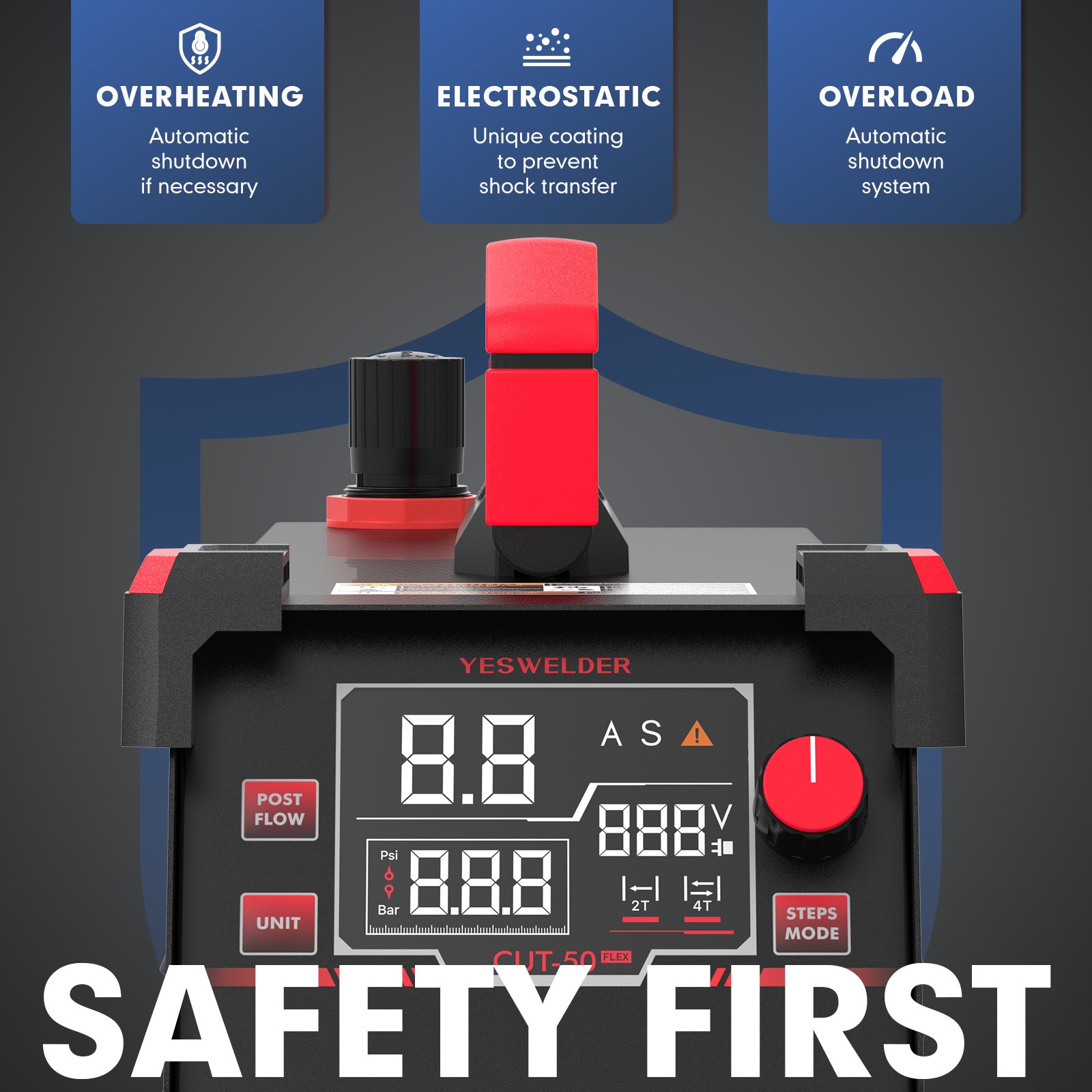 50A Plasma Cutter, 110/220V Dual Voltage, Contact Start, LED Display