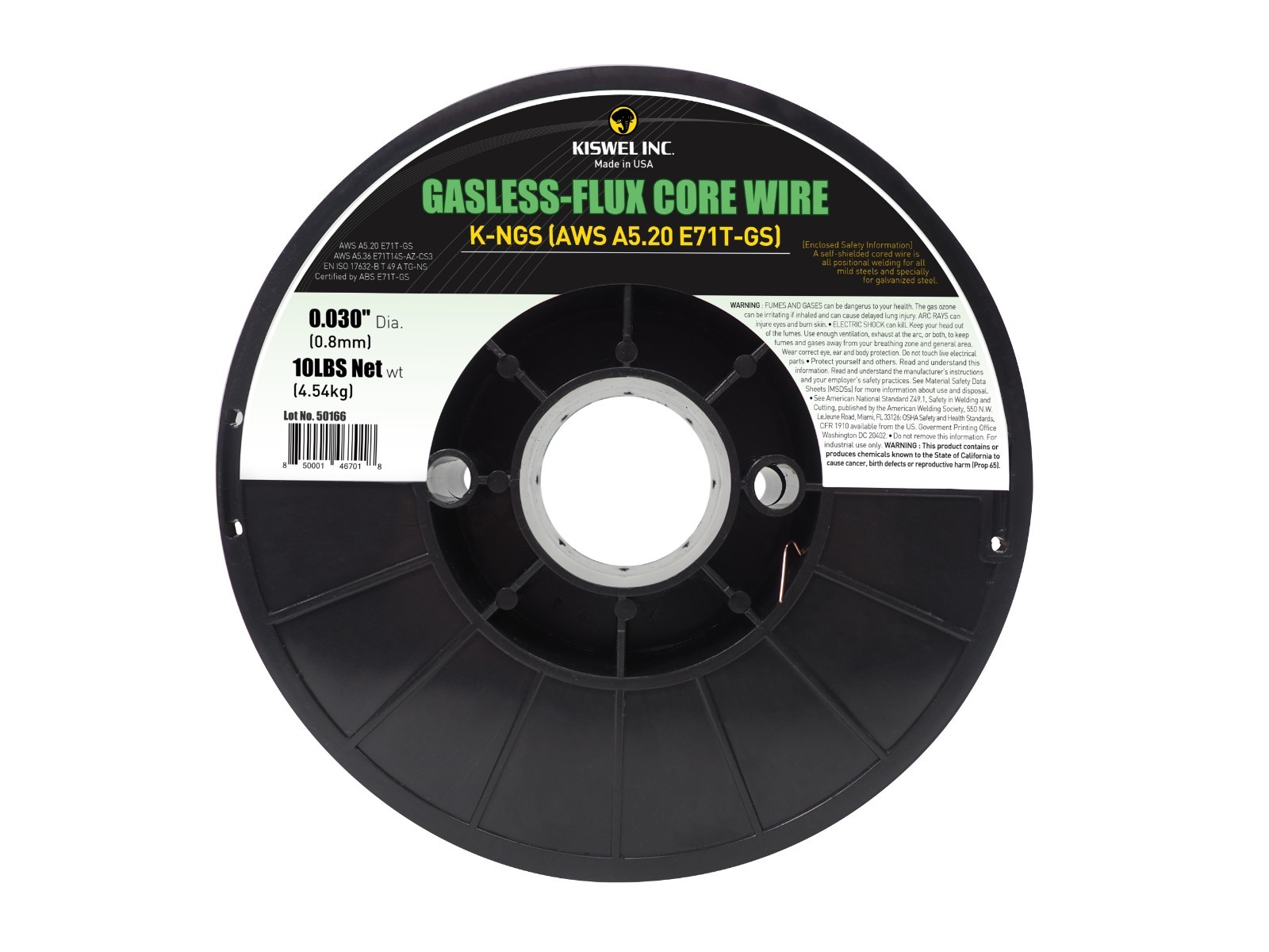(Made in USA) Kiswel E71T-GS .030 in. Dia 10lb. Gasless-Flux Core Welding Wire