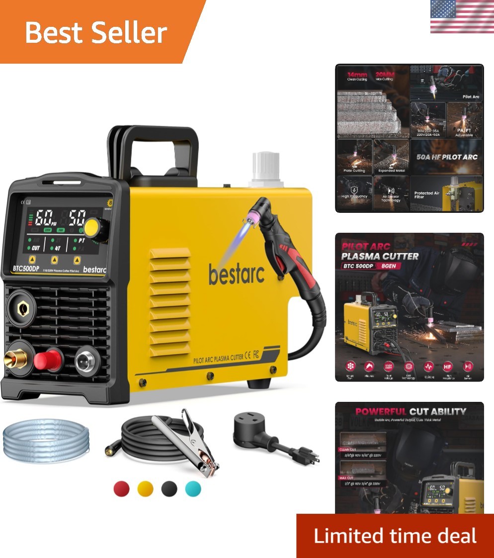 Pilot Arc Plasma Cutter, [LED Display][Air Sensor] 50A Plasma Cutter Machine …