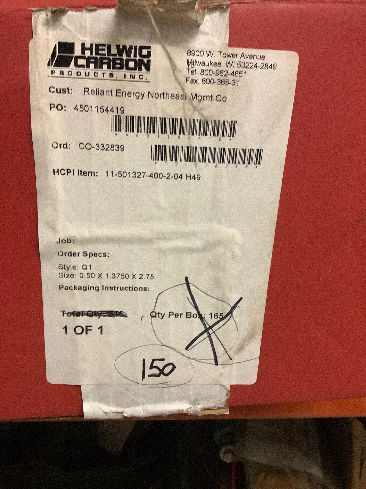 Helwig Carbon Products, Inc. Style Q1