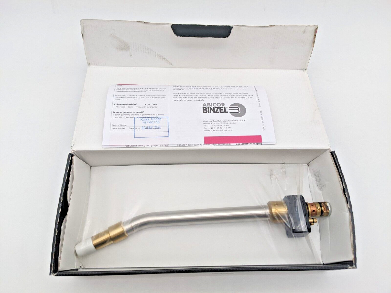 Abicor Binzel 962.1156.1 WH 242D Torch Neck 22 Degree 962 1156 33K8 MIG Welding