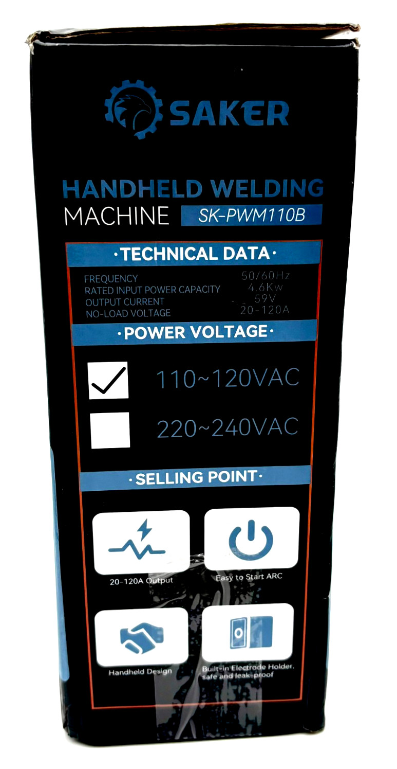 Saker SK-PWM110B Handheld Welding Machine White Black Portable