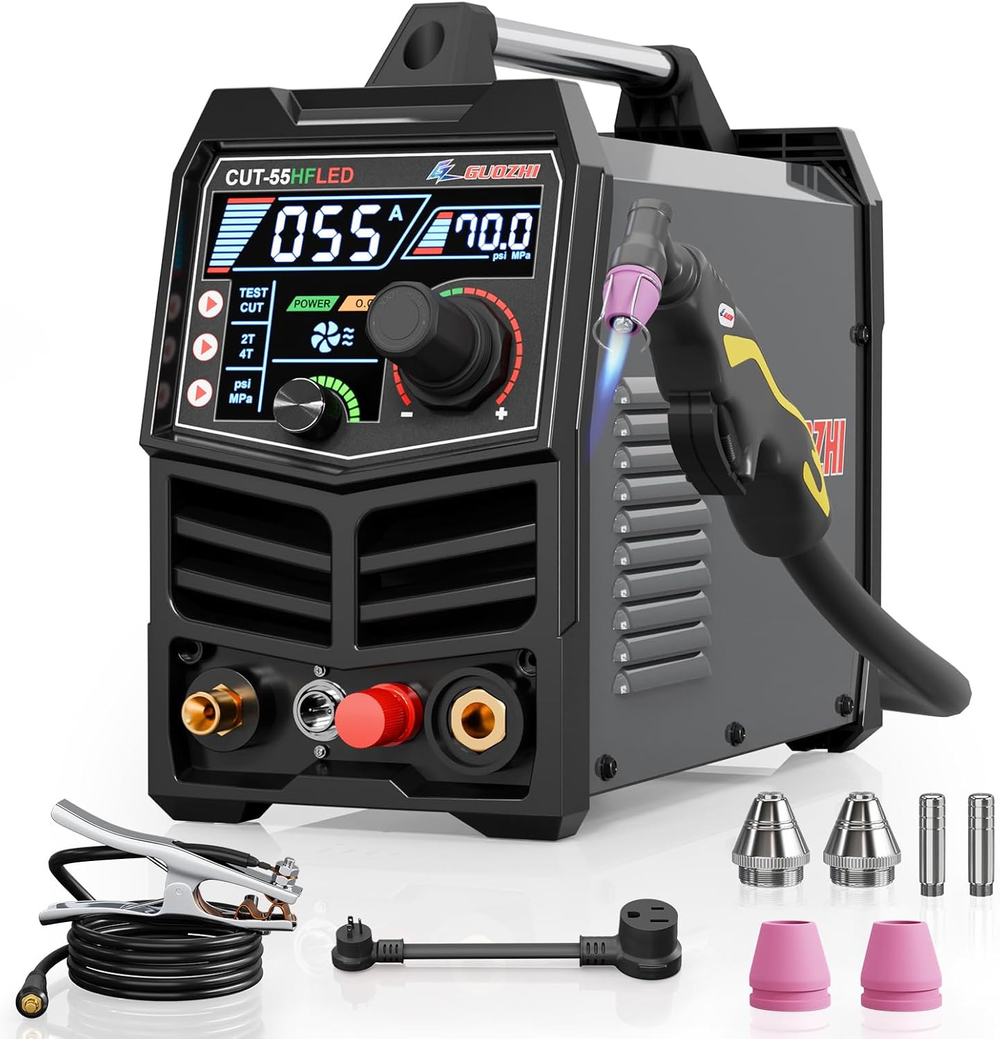 110/220V Dual Voltage Plasma Cutter 55Amp High Frequency Non-Touch Arc Digital