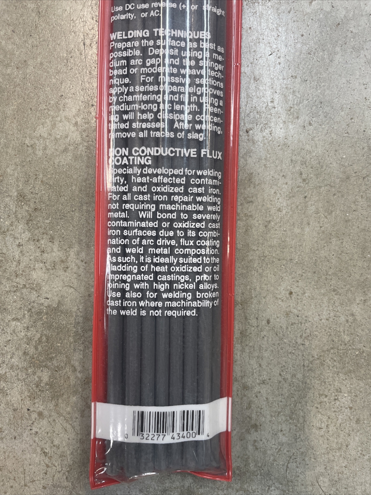 Forney 1/8” Dia x 14” L Non-Machinable Cast Iron Welding Rods 62000 psi 1 lb