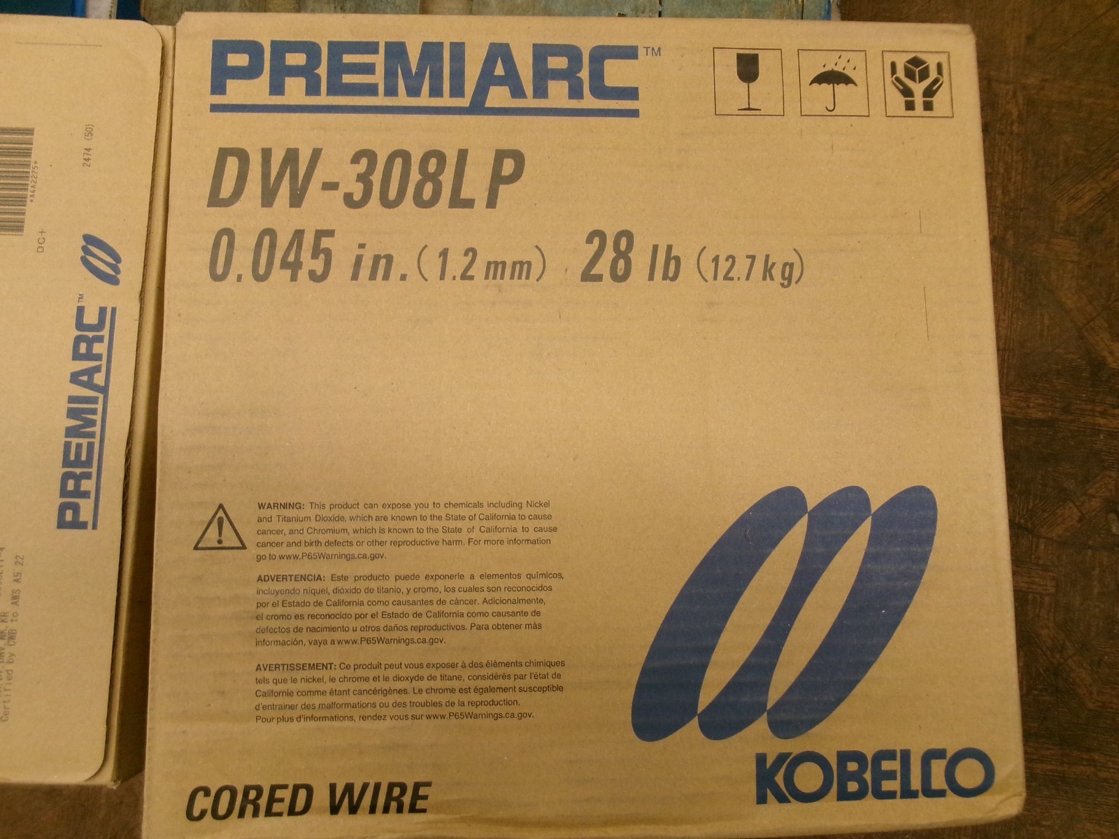 KOBELCO PREMIARC DW-308LP CORDED WIRE 28 LBS 0.045″ Diameter #