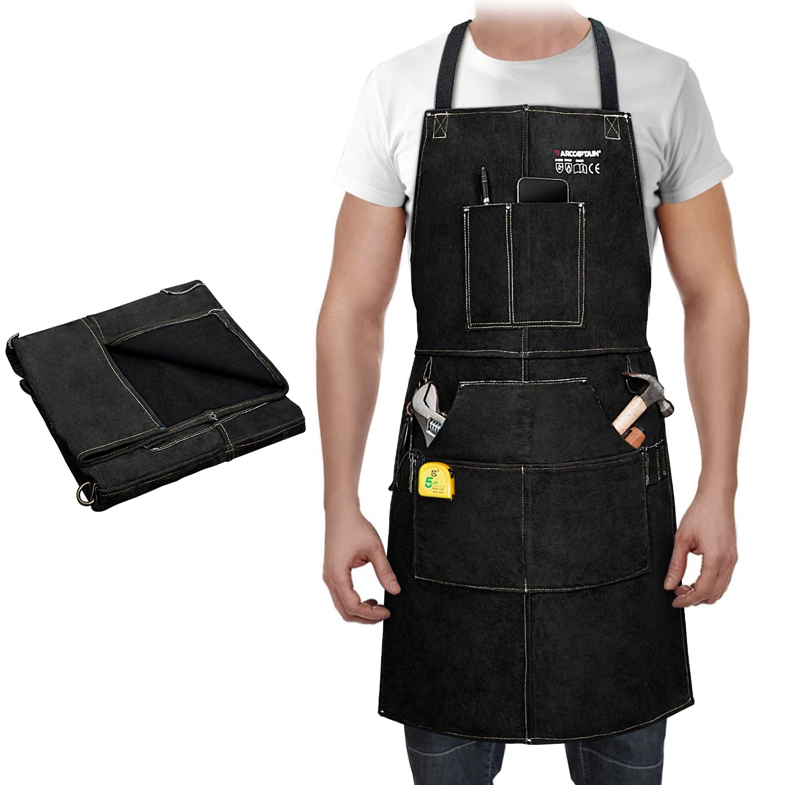 ARCCAPTAIN Stick Welder 200A ARC/Lift TIG Welding Machine & Welding Work Aprons
