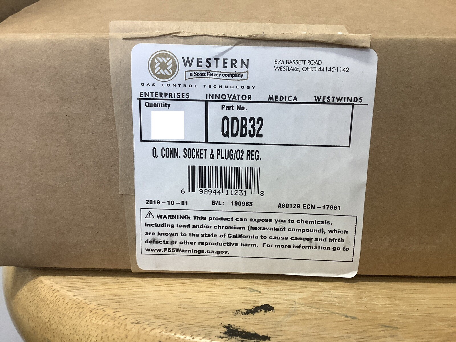 Western QDB32 Regulator to Hose Oxygen Quick Connects