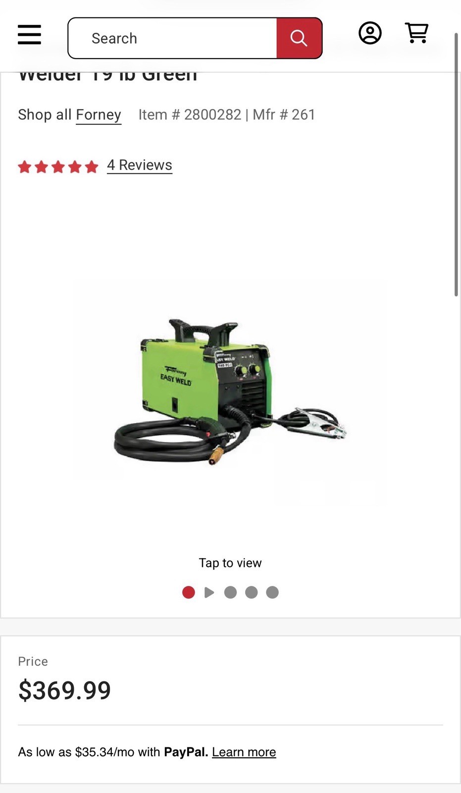 Forney Easy Weld 140 FC-i Flux Core Welder 120V Gasless Steel Automatic Feed