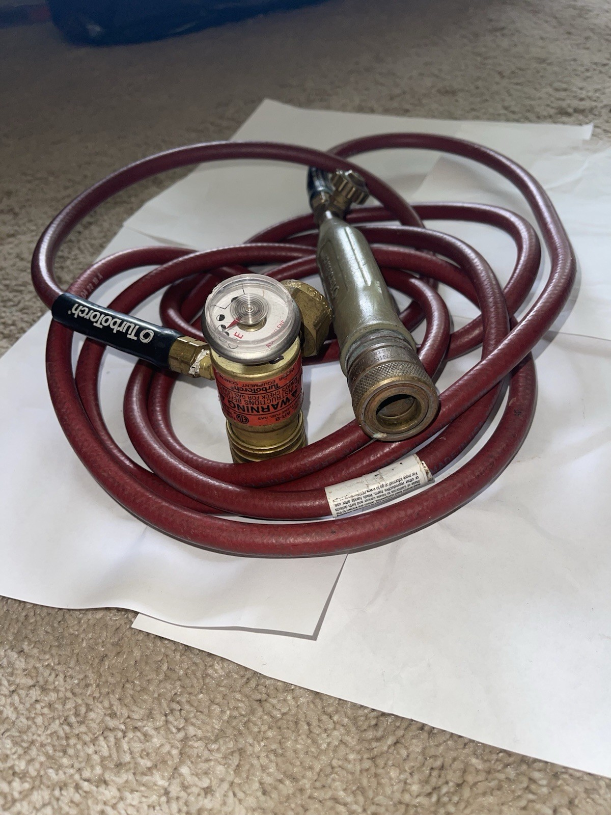 TurboTorch Acetylene Torch Kit w/Handle, Gauge, & Hose but No Tip – Used