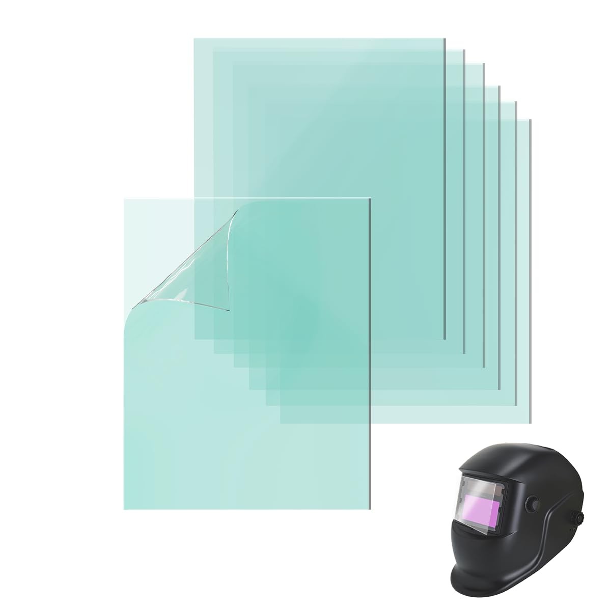 20 Pcs – 4.5 inch X 5.25 Welding Helmet 4.5″ x 5.25″-20pcs, transparent