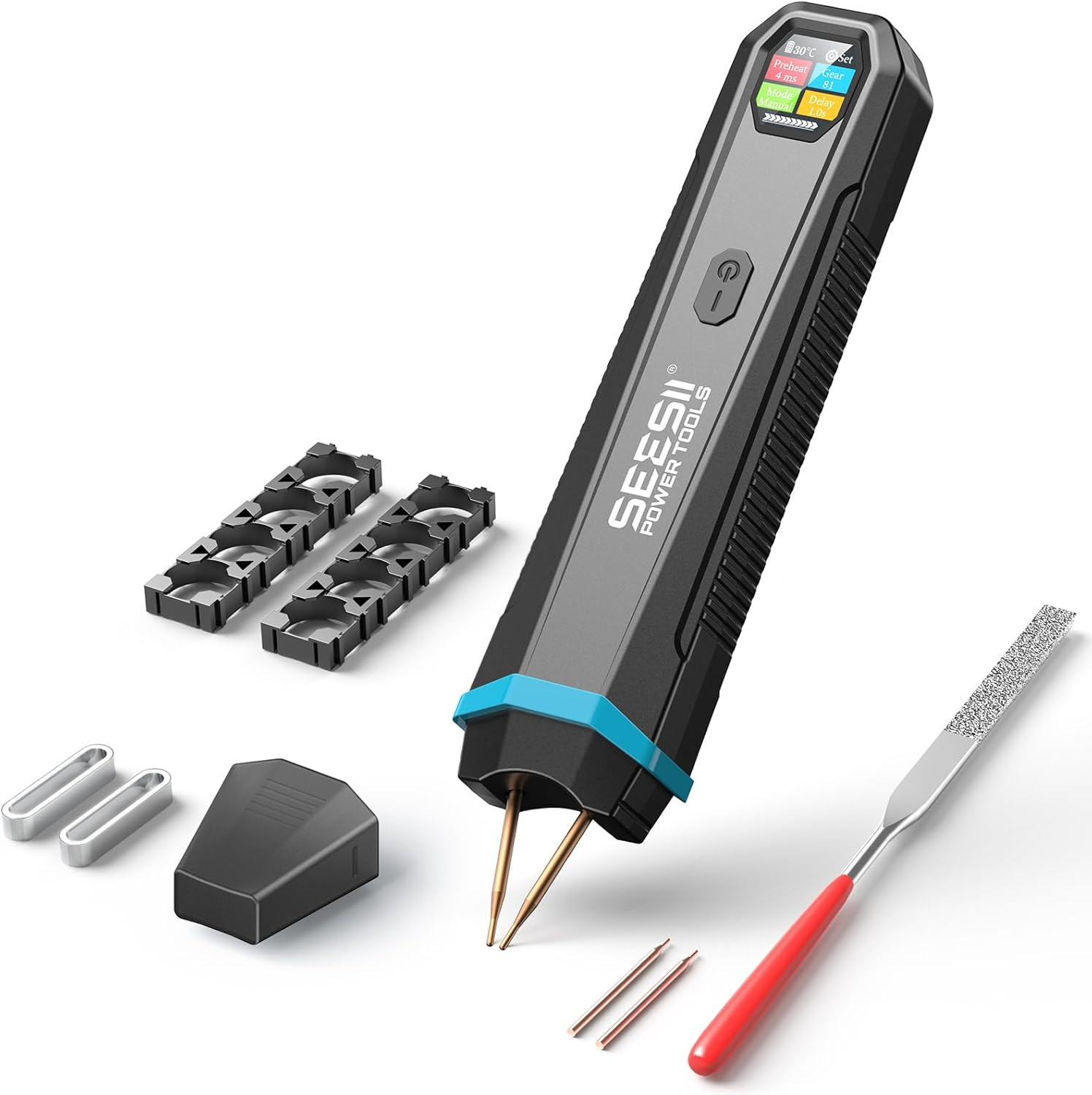 Battery Spot Welder: Battery Welder with Visual Display, 3360W Max Power with 1-