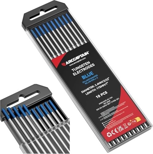 10-Pack 2% Lanthanated Tungsten Electrodes 3/32” x 7” for TIG Welding