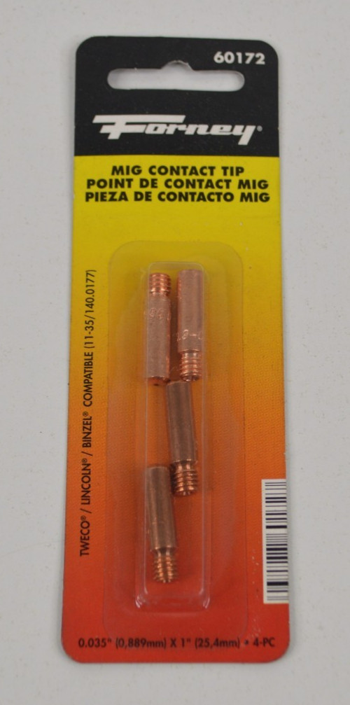 .035″ x 1″ Mig Welder Contact Tip 4 pc. for Tweco Lincoln 11-35 Binzel 140.0177