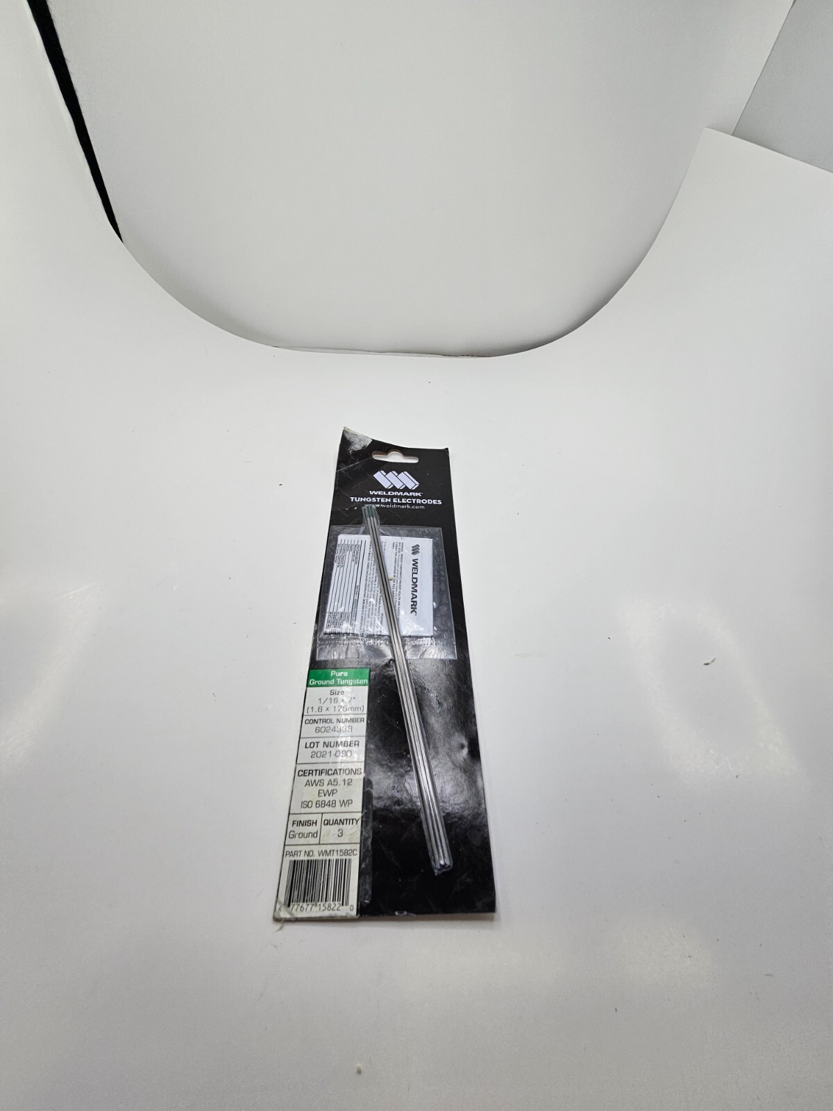 (QTY 3) WELDMARK EWP 1/16 X 7″ PURE TUNGSTEN GREEN TIG TUNGST ELECTRODE