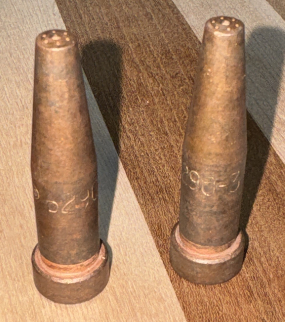 Set Of 2 Vintage Harris OEM 6290-3 Acetylene Hand Cutting Torch Tips