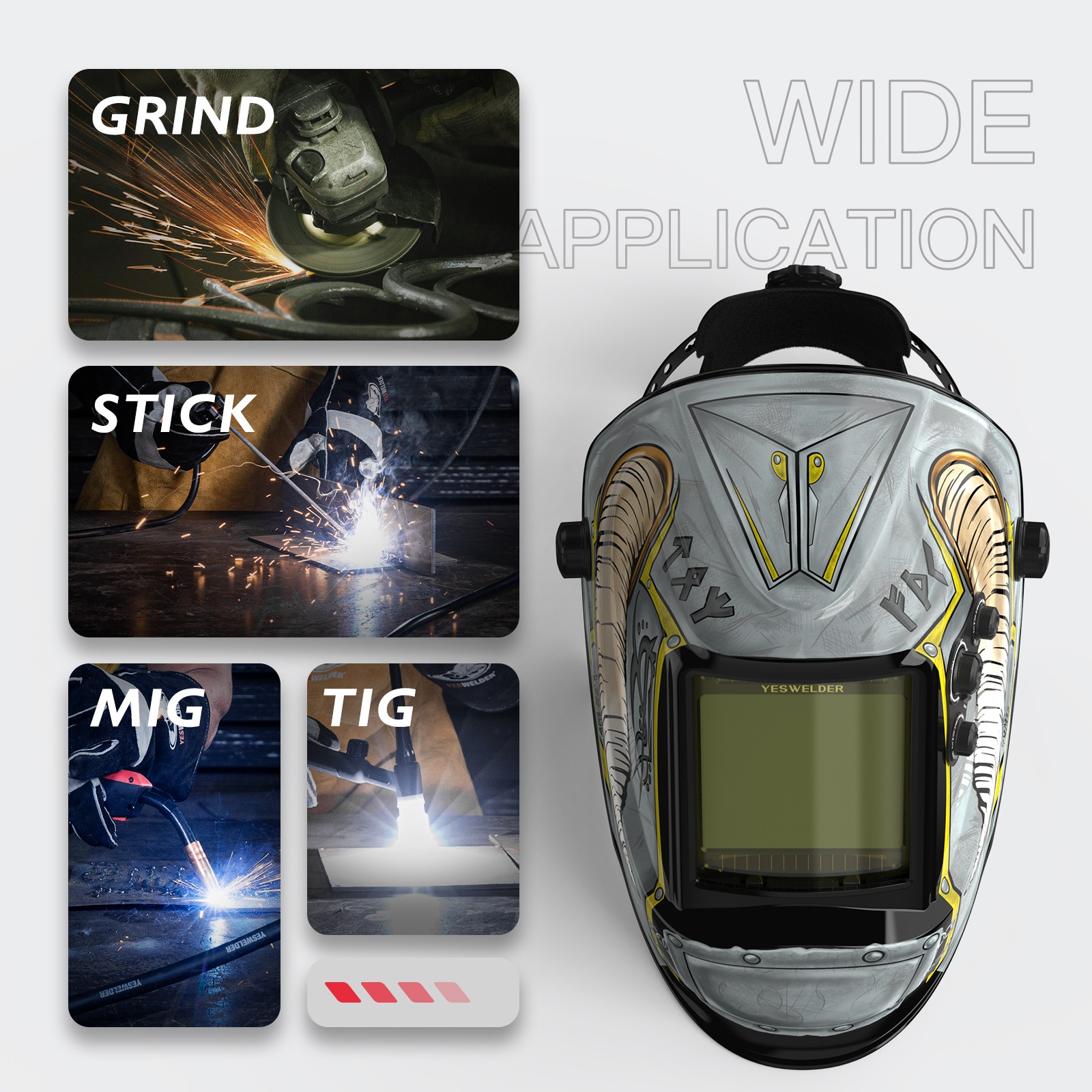 Berserker Large View Auto Darkening Welding Helmet True Color Welder Helmet