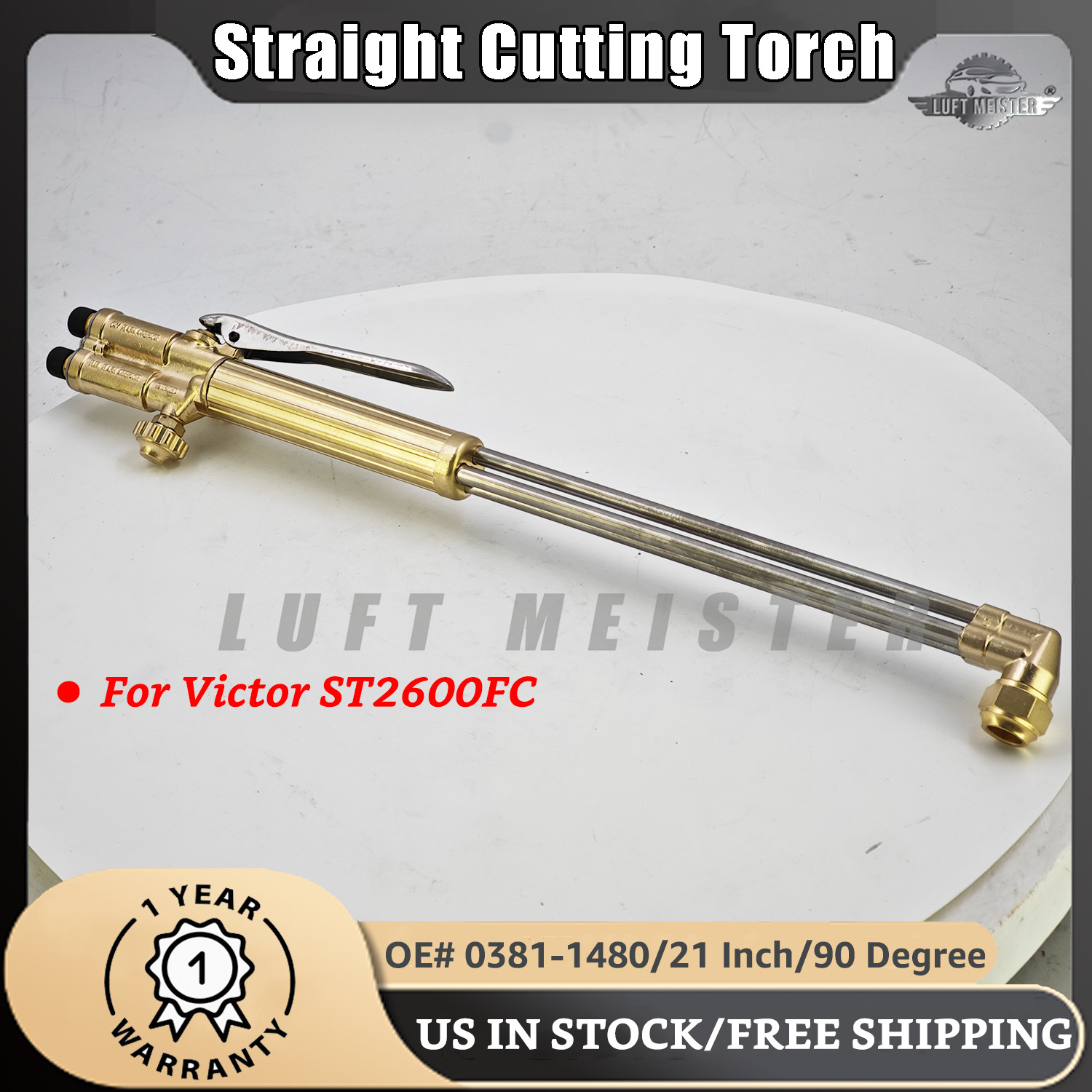 Straight Cutting Torch 21 Inch 90 Degree For Victor 0381-1480 ST2600FC NEW US