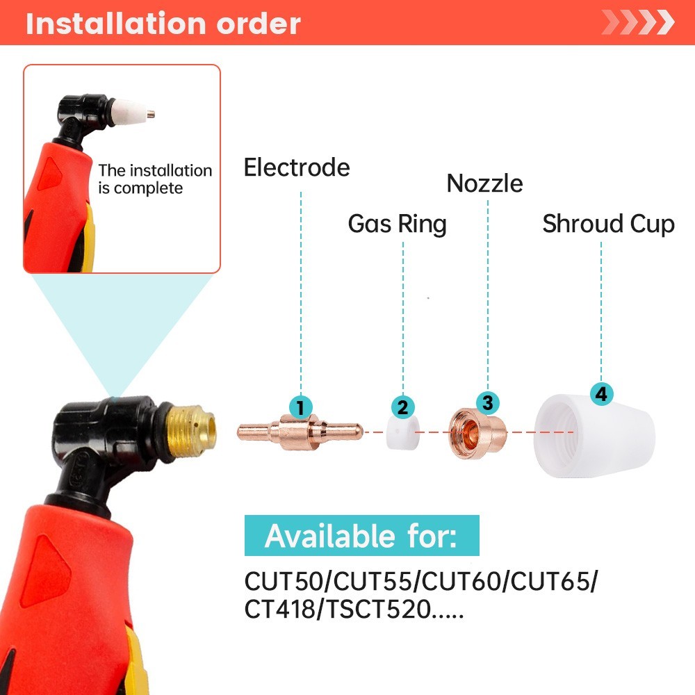 32PCS PT31 Plasma Cutting Consumables Nozzles Fit CUT-50 CUT-55 CUT-60 CUT-65