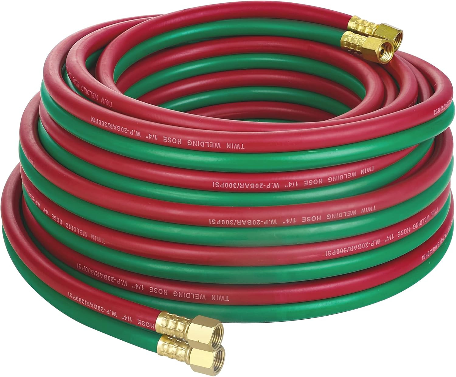 e 50ft Oxygen Acetylene Twin Hose 1/4″ with 9/16″-18 B Fittings