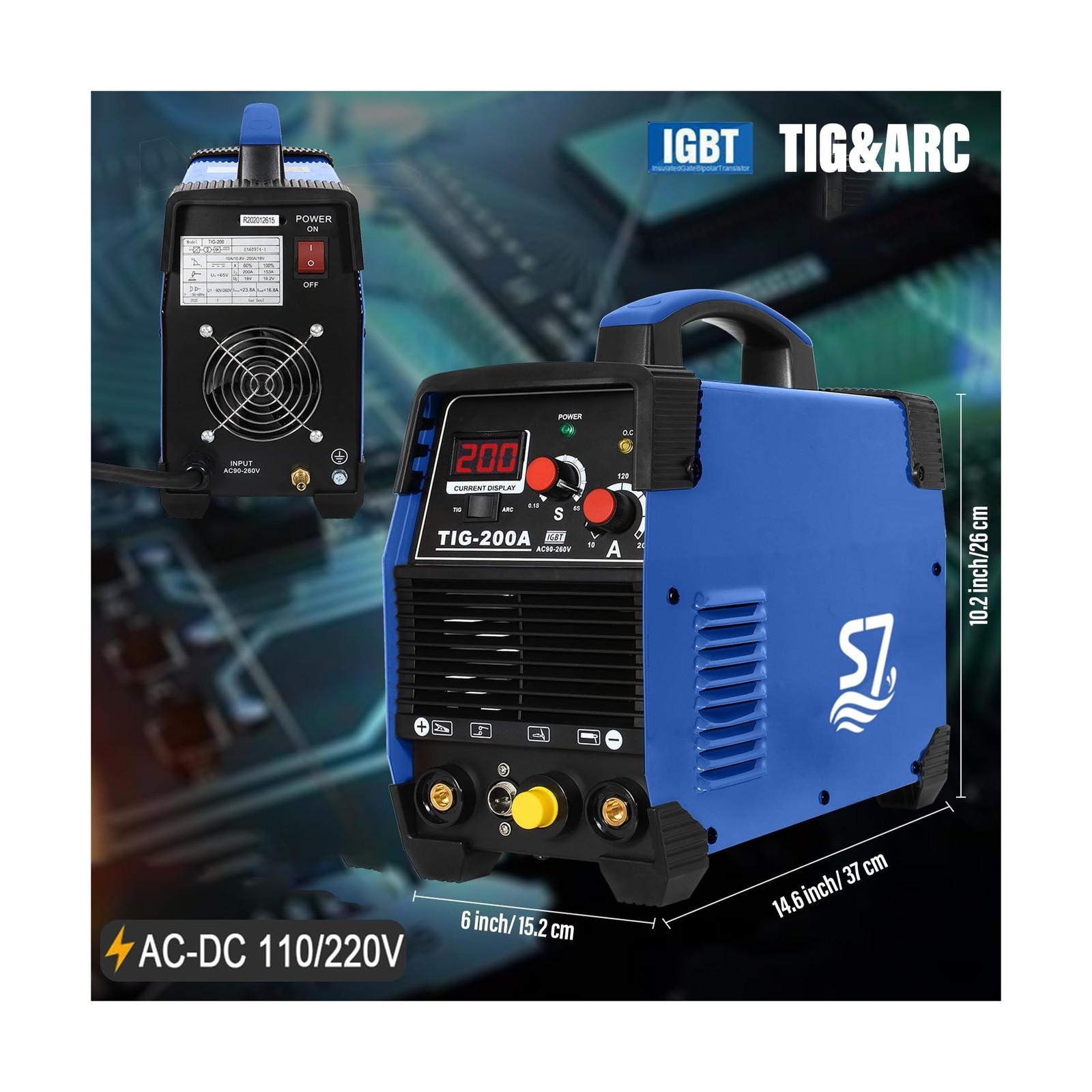 TIG & ARC Welder, Gas TIG with Argon Stick Welding, Dual Function DC Inverter…
