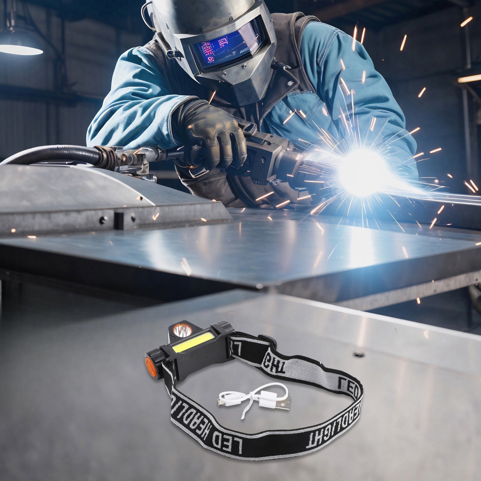 Adjustable Base For Welding Helmet Headlight with Multiple Lighting Modes