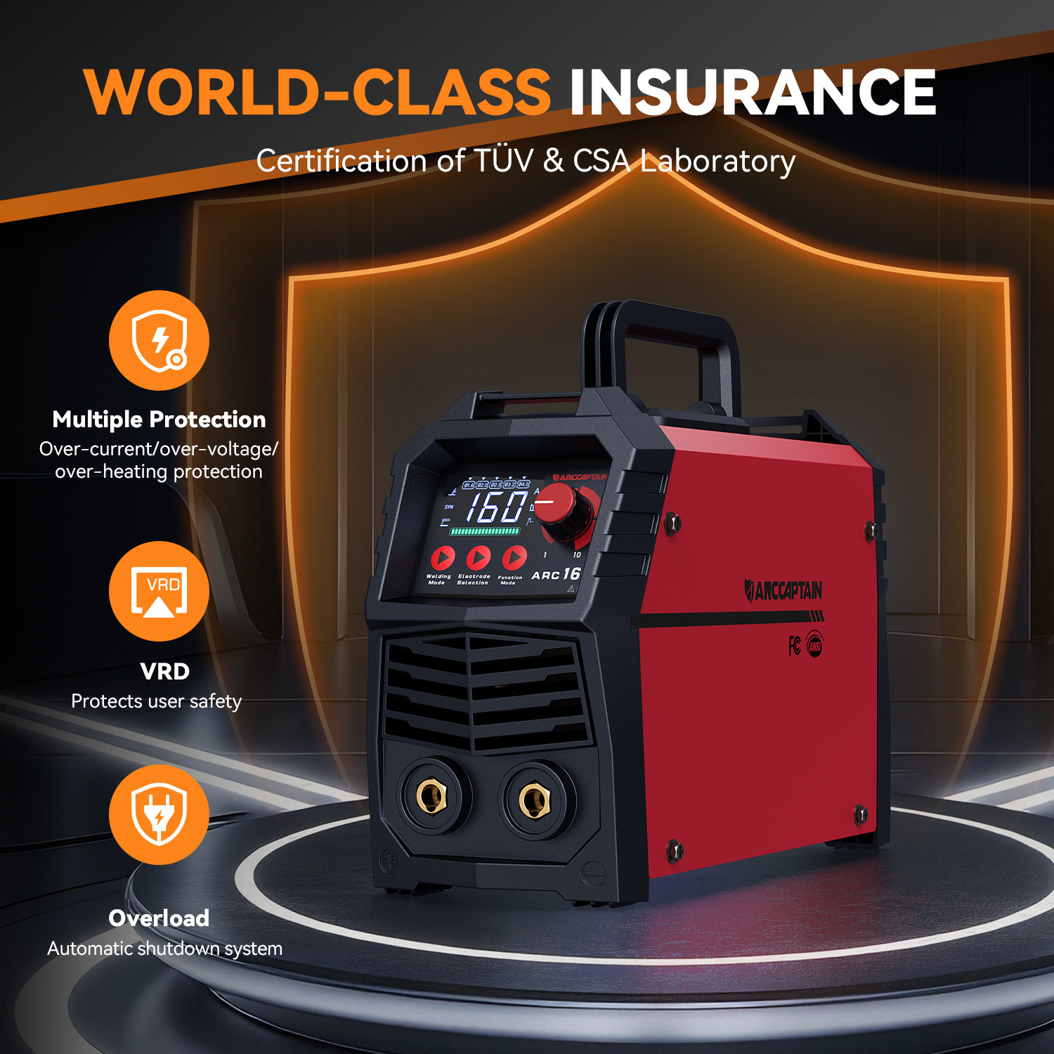 ARCCAPTAIN Upgraded 110V/220V Stick Welder Large LED Display 160A ARC/Lift TIG