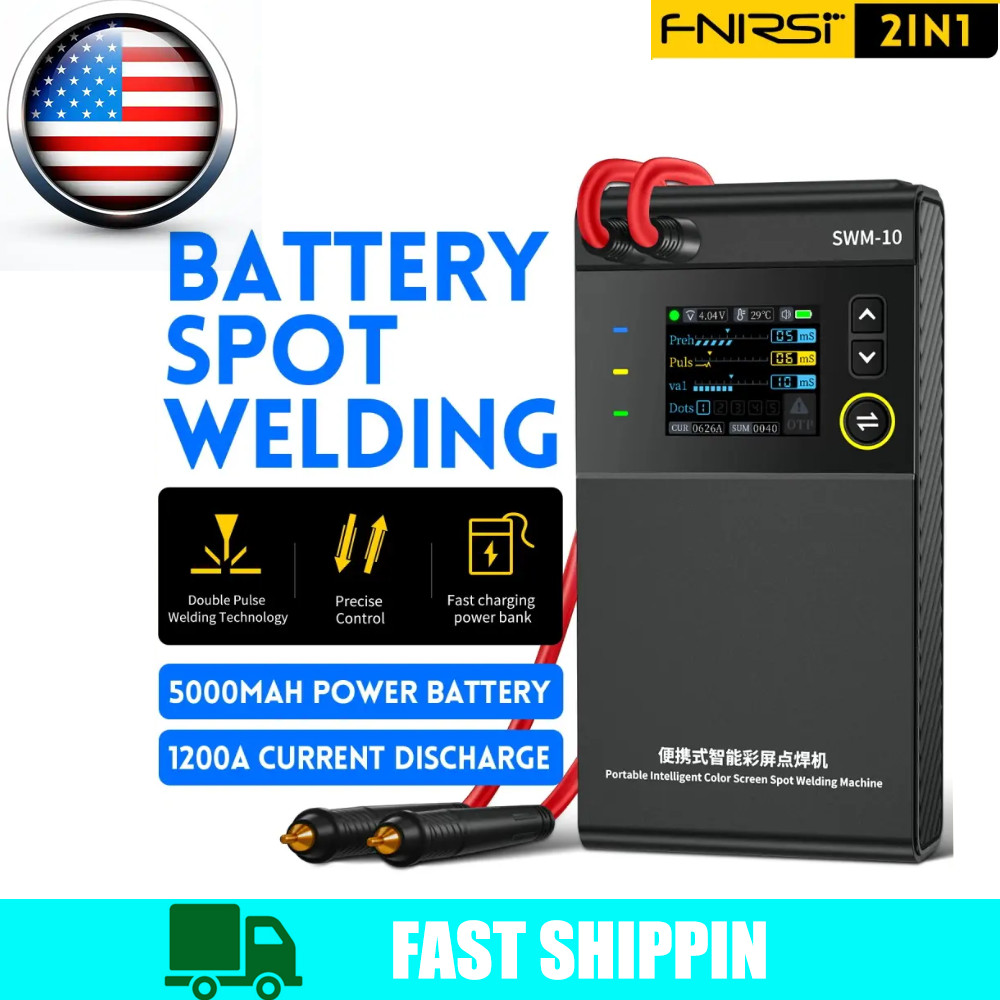 FNIRSI SWM-10 18650 Battery Welding Machine Portable Spot Welder Tool W/ Display