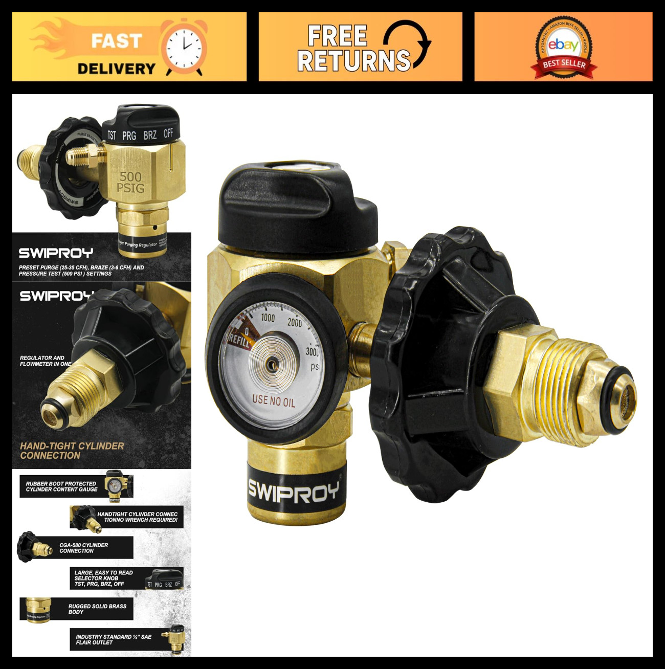 Nitrogen Purging Regulator for Welding & Industrial Use – Adjustable Pressure Co