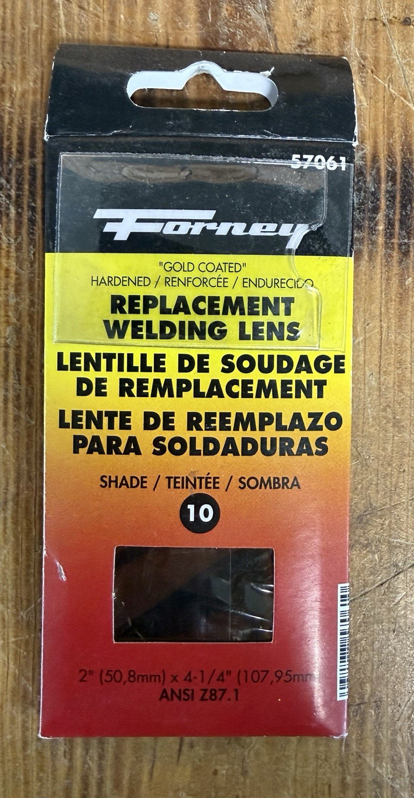 Forney 57061 Lens Replacement Gold Welding Filter, 2-Inch-by-4-1/4-Inch Shade 10