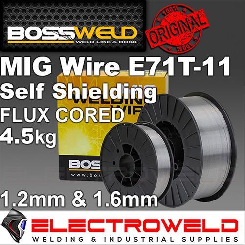 4.5kg BOSSWELD Gasless E71T-11 Flux Cored Mig Welding Wire 1.2mm 1.6 Mild Steel