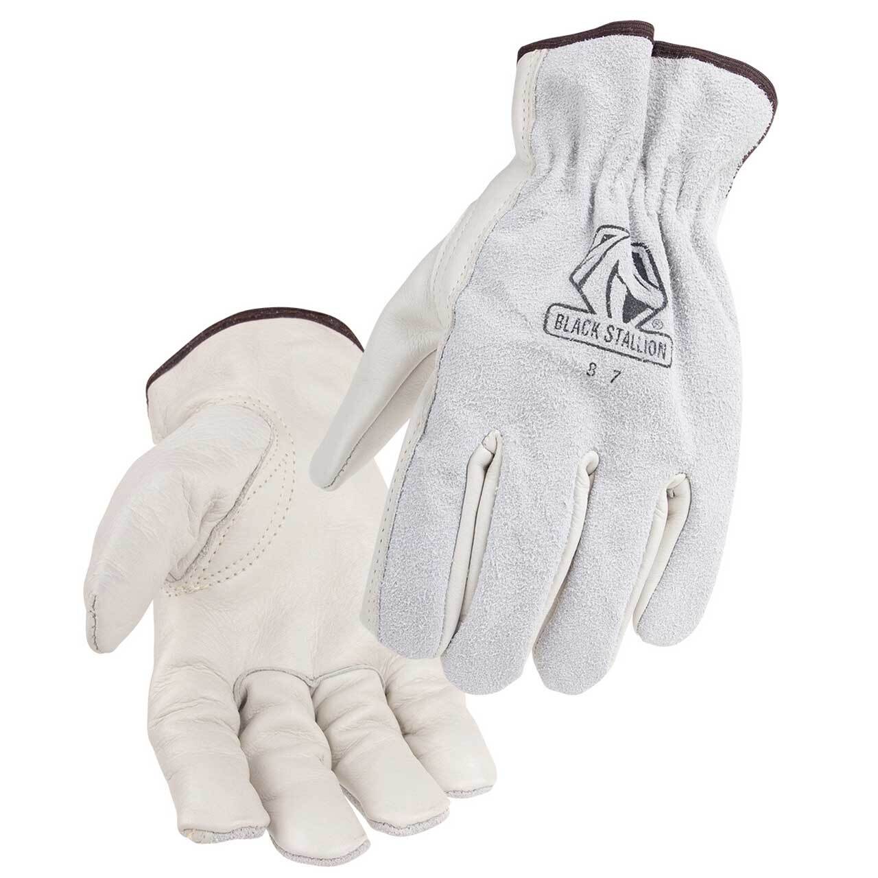 Black Stallion 87 Cowhide Palm Drivers Glove w/ Split Cowhide Back – LG, 12 Pk