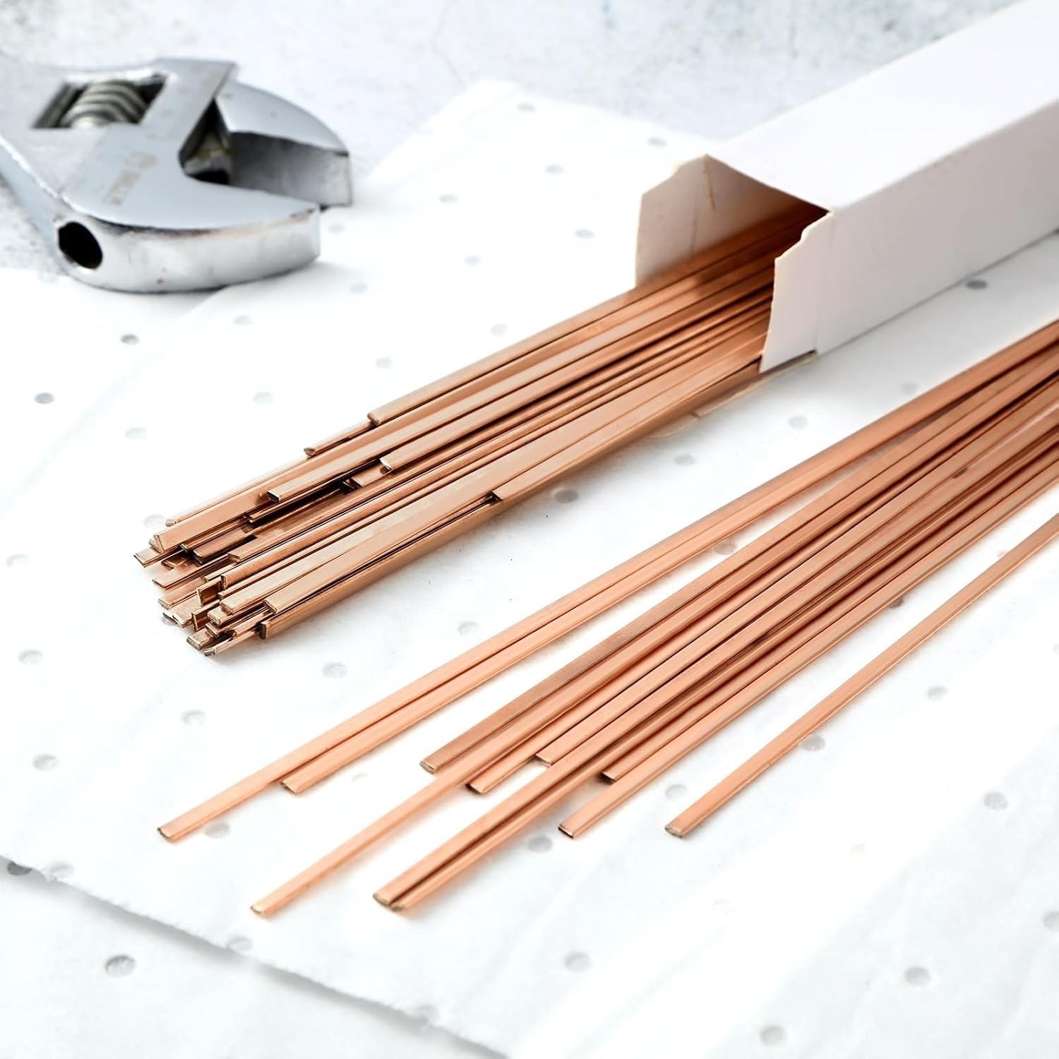 40 Sticks 7.5% Silver Brazing Rods – Flat Phos Copper Welding Rods for HVAC, Air