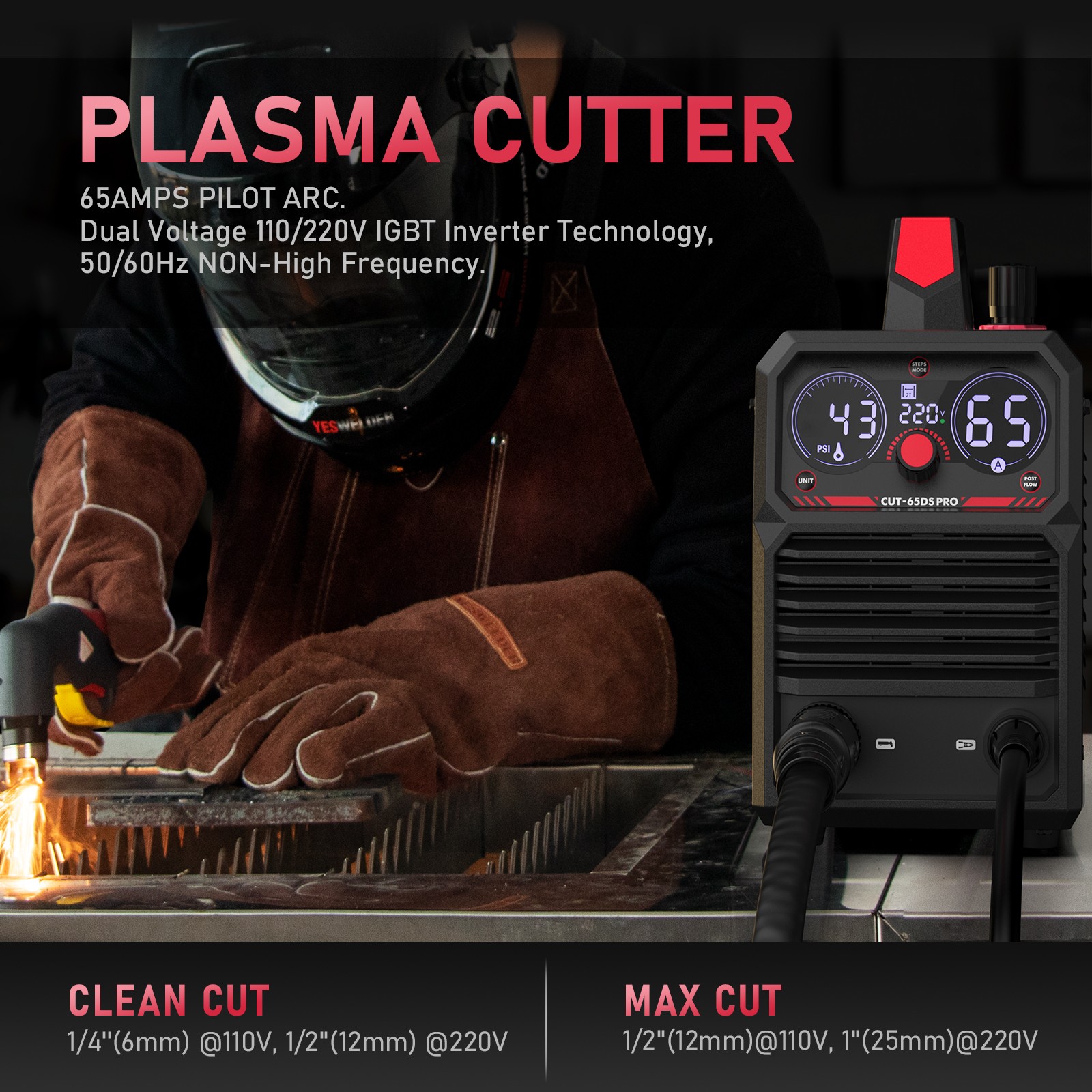 YESWELDER 50DS Cutting System w/Helmet, 50A 110V/220V