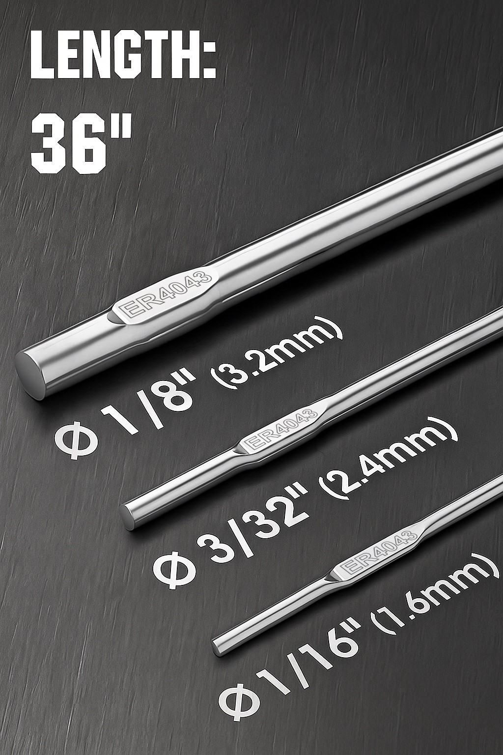 ER4043 Tig 3/32″ Aluminum 36″ Welding Rod (Made in North America) 5-Pound Bundle