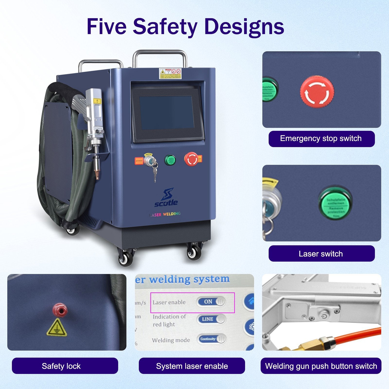 2000W Fiber Laser Welder 4in1 Air Cooling Laser Welding Cutting Cleaning Machine