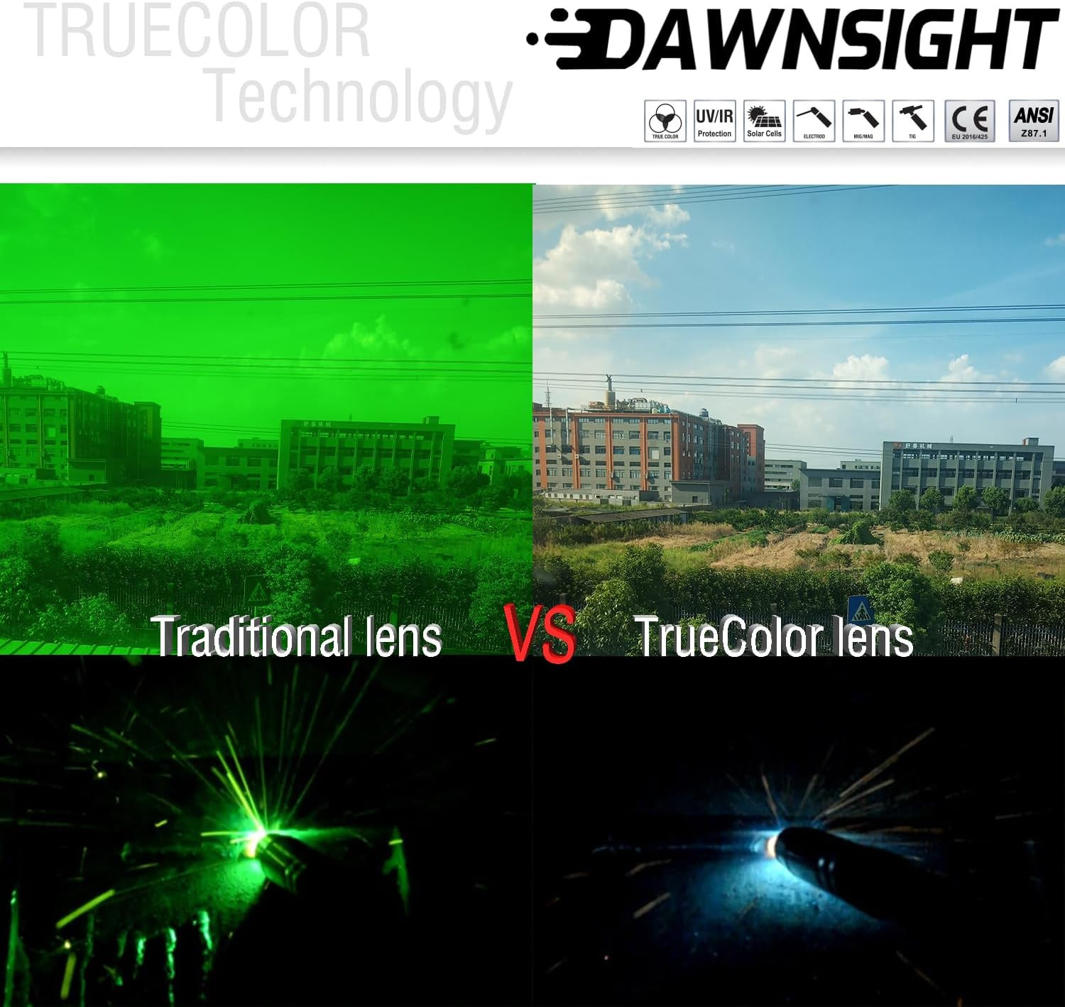 Truecolor 1/1/1/1 Optical Class Auto Darkening Welding Helmet MMA/MIG/TIG Weldin