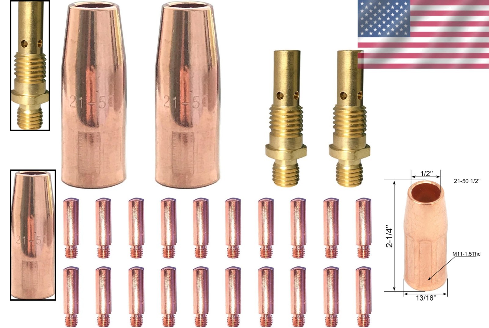 0.030″ Mig Welding Essential Kit – Tips, Nozzles & Diffusers for Professionals