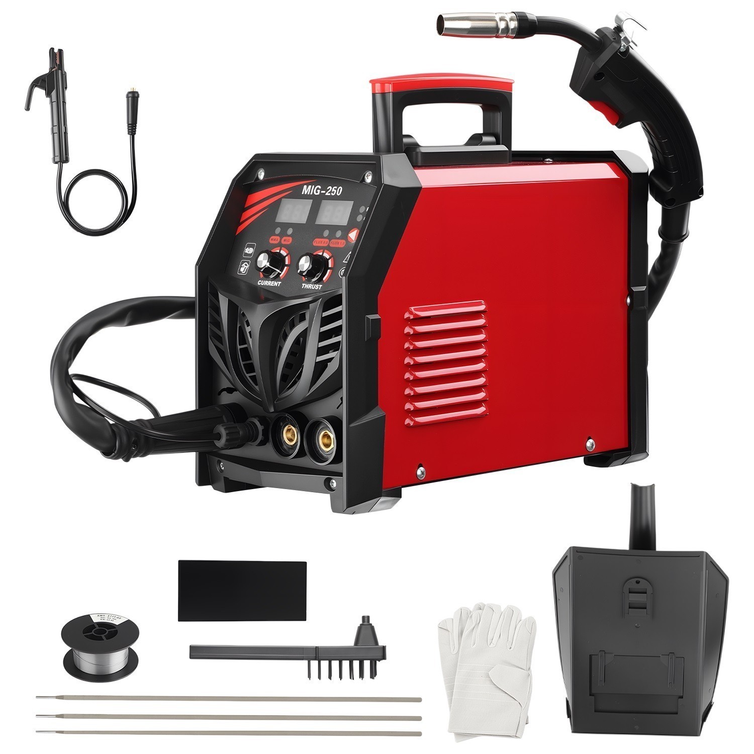 250A MIG Welder 110V Gas/Gasless Flux Core Stick Lift Tig Welding 250Amp