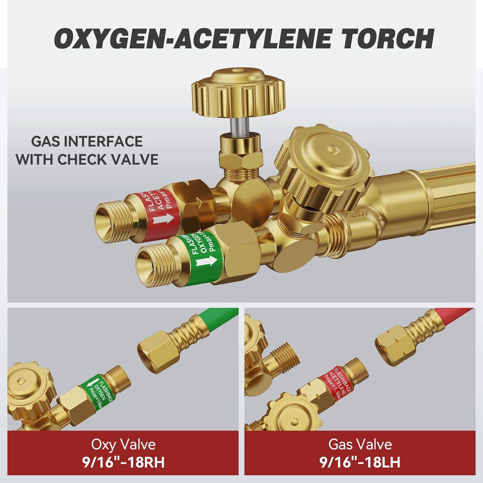 Oxy Acetylene Cutting Torch, Medium Duty CA1350 Cutting Welding Torch with Check