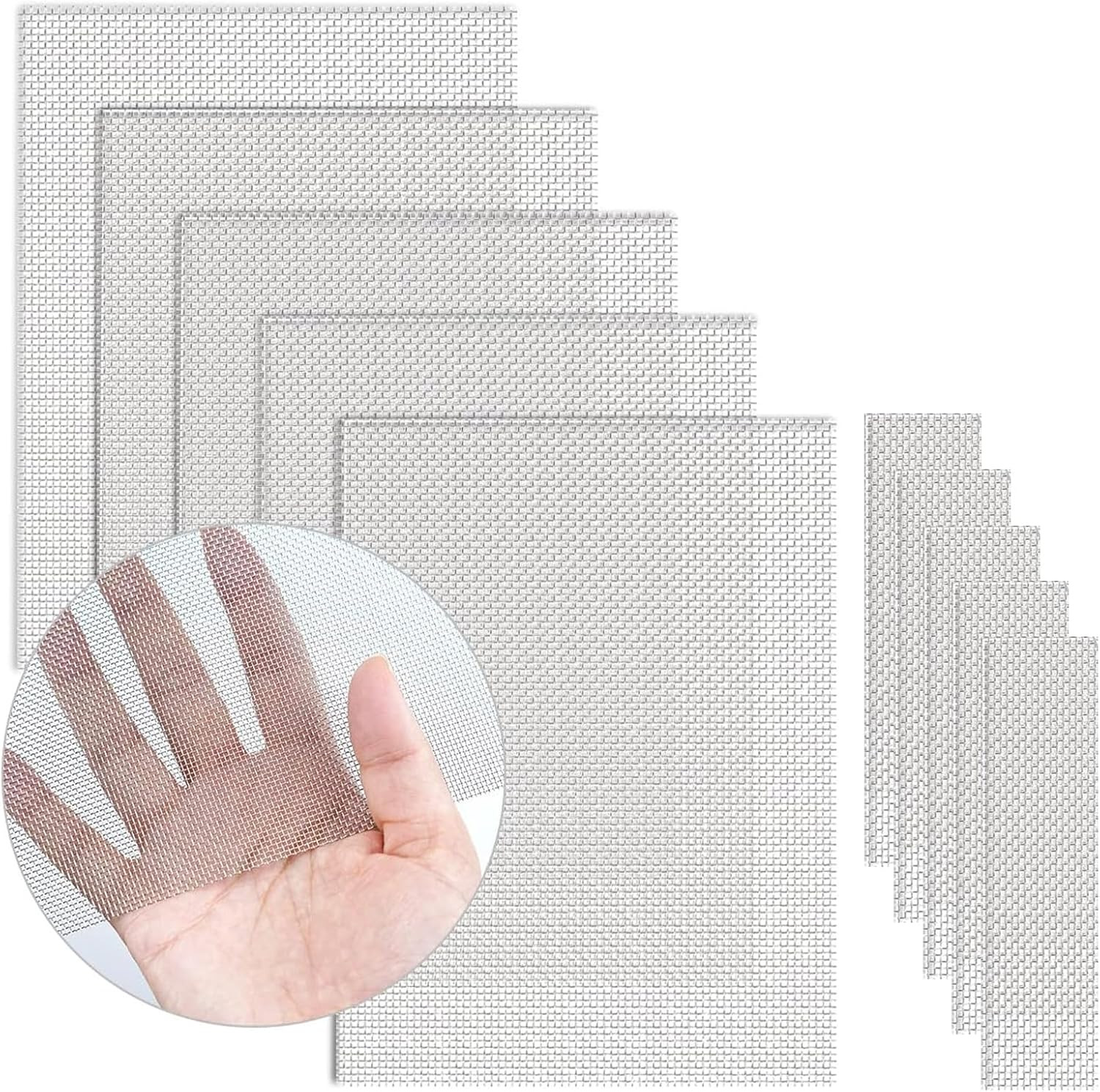 2Size Welding Mesh, 10Pcs Reinforcing Stainless Steel Wire Mesh Screen for Th…