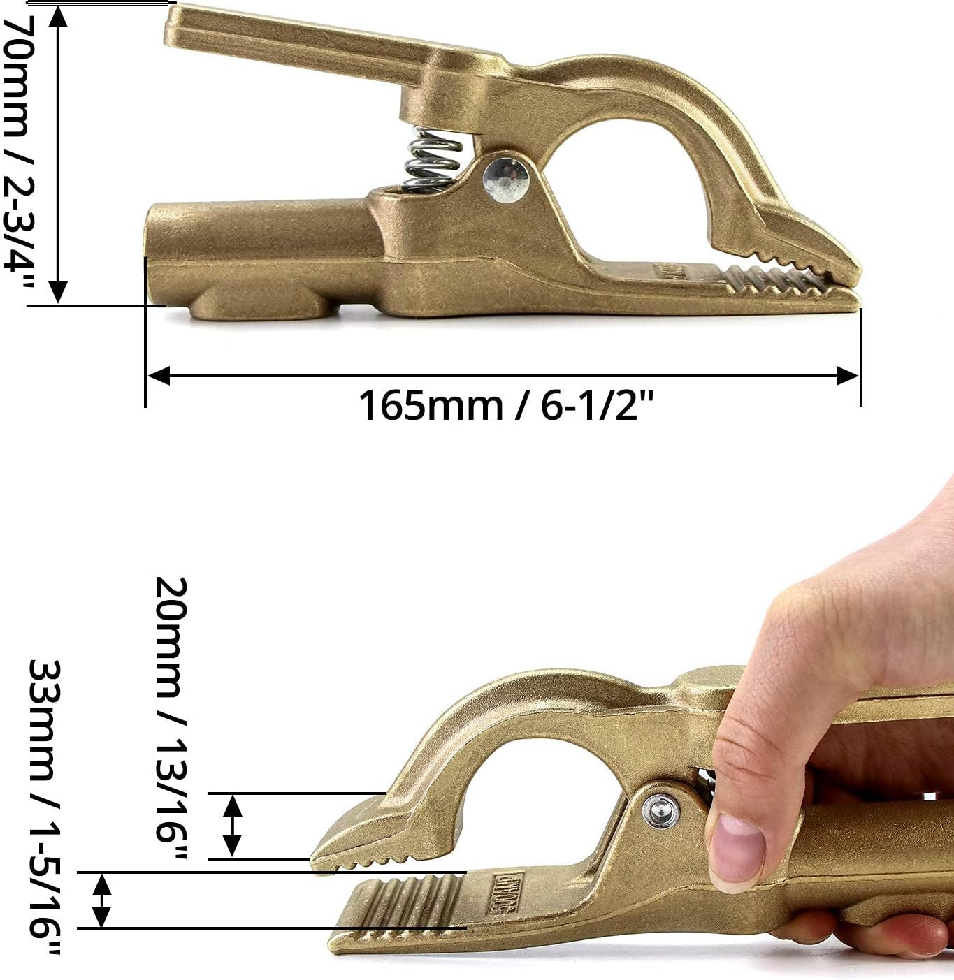 Welding Bronze Ground Clamp, 1.6 Pounds and 500A, 1 Piece