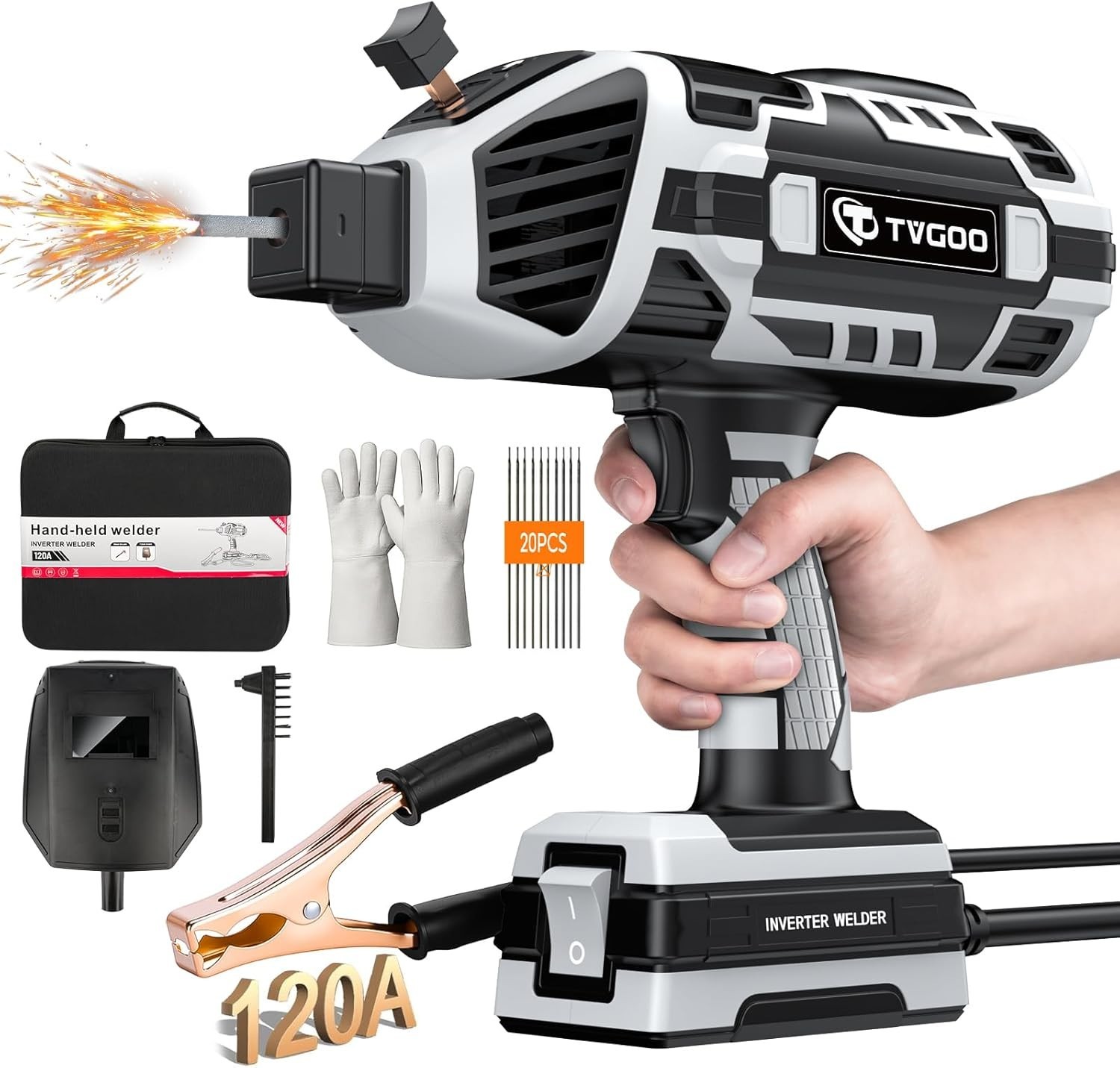 Portable Handheld Welding Machine – 110V IGBT Inverter Handheld Welder, 20-120A