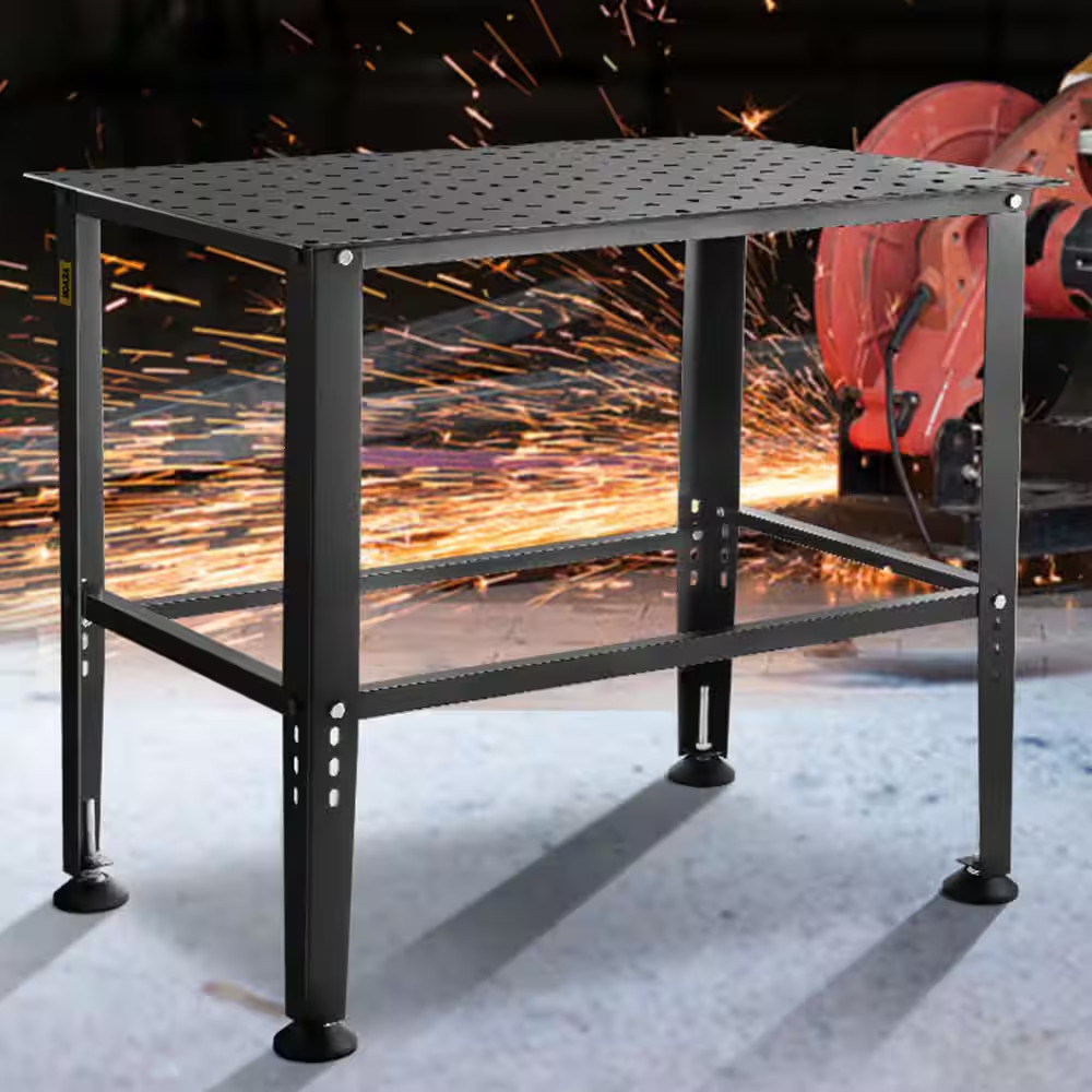Welding Table 36 In. X 24 In., Work Bench with 0.63 In. Fixture Holes, 800LBS. C