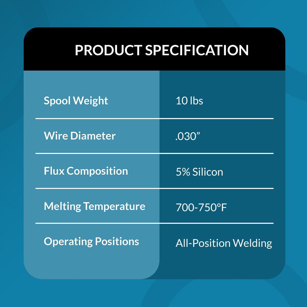 (8 x 10-Lb Spools) E71T-11 .030″ Flux Core Welding Wire – Gasless Mild Steel MIG