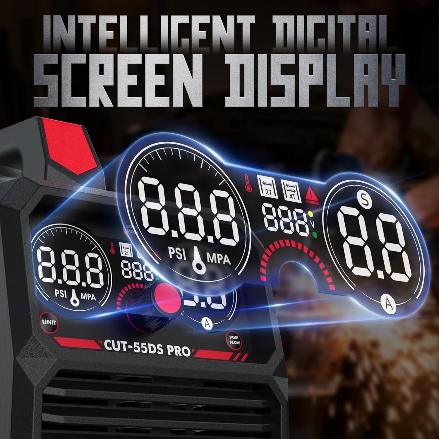 55 Amp Plasma Cutter Non-High Frequency, Large LED Digital Display Non-Touch Pil