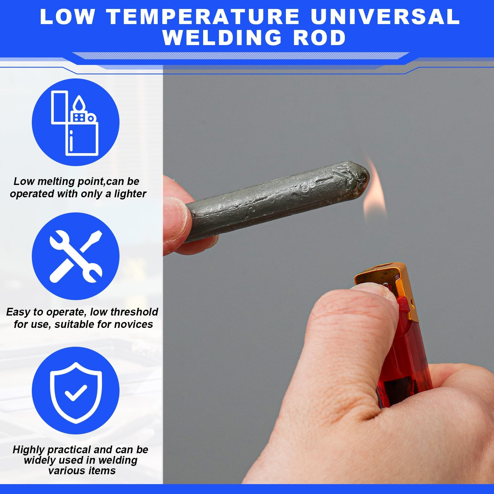 Tandefio 24 Pcs Low Temperature Universal Welding Rod Sticks Metal Easy Melt
